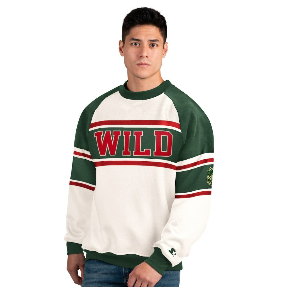 Minnesota Wild Starter Male Adult Defense Fleece Crewneck Sweatshirt -  NHL Sweatshirts