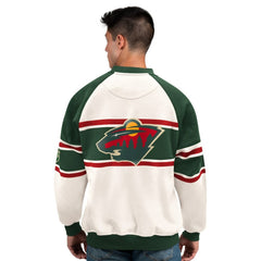 Minnesota Wild Starter Male Adult Defense Fleece Crewneck Sweatshirt -  NHL Sweatshirts