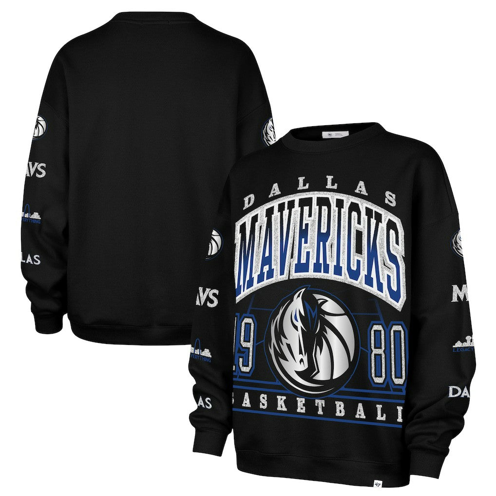 Black Dallas Mavericks '47 Women's 2025/26 City Edition Go Big Oversized Sweatshirt sale | NBA