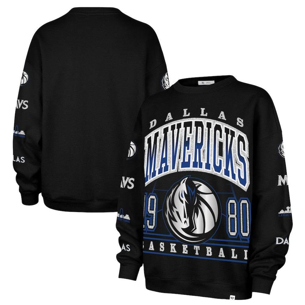 Black Dallas Mavericks '47 Women's 2025/26 City Edition Go Big Oversized Sweatshirt sale | NBA