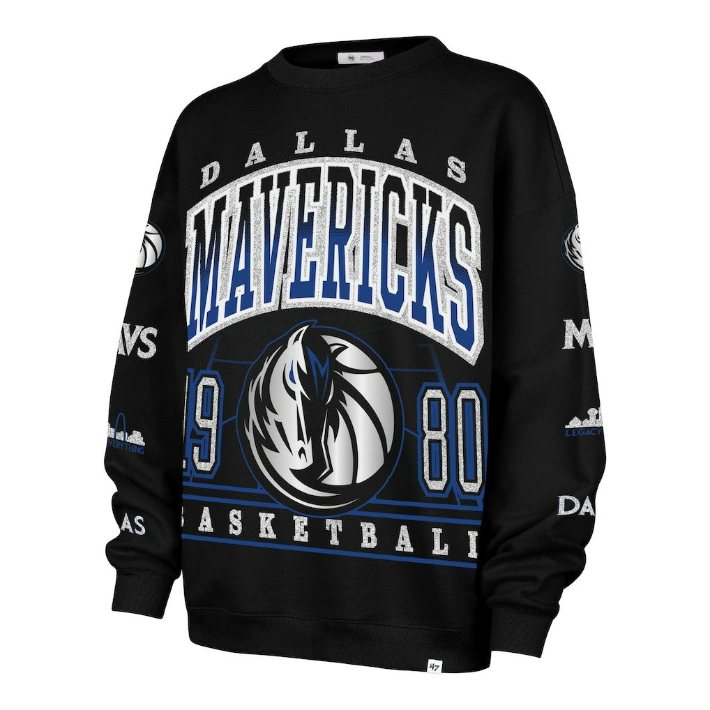 Black Dallas Mavericks '47 Women's 2025/26 City Edition Go Big Oversized Sweatshirt sale | NBA