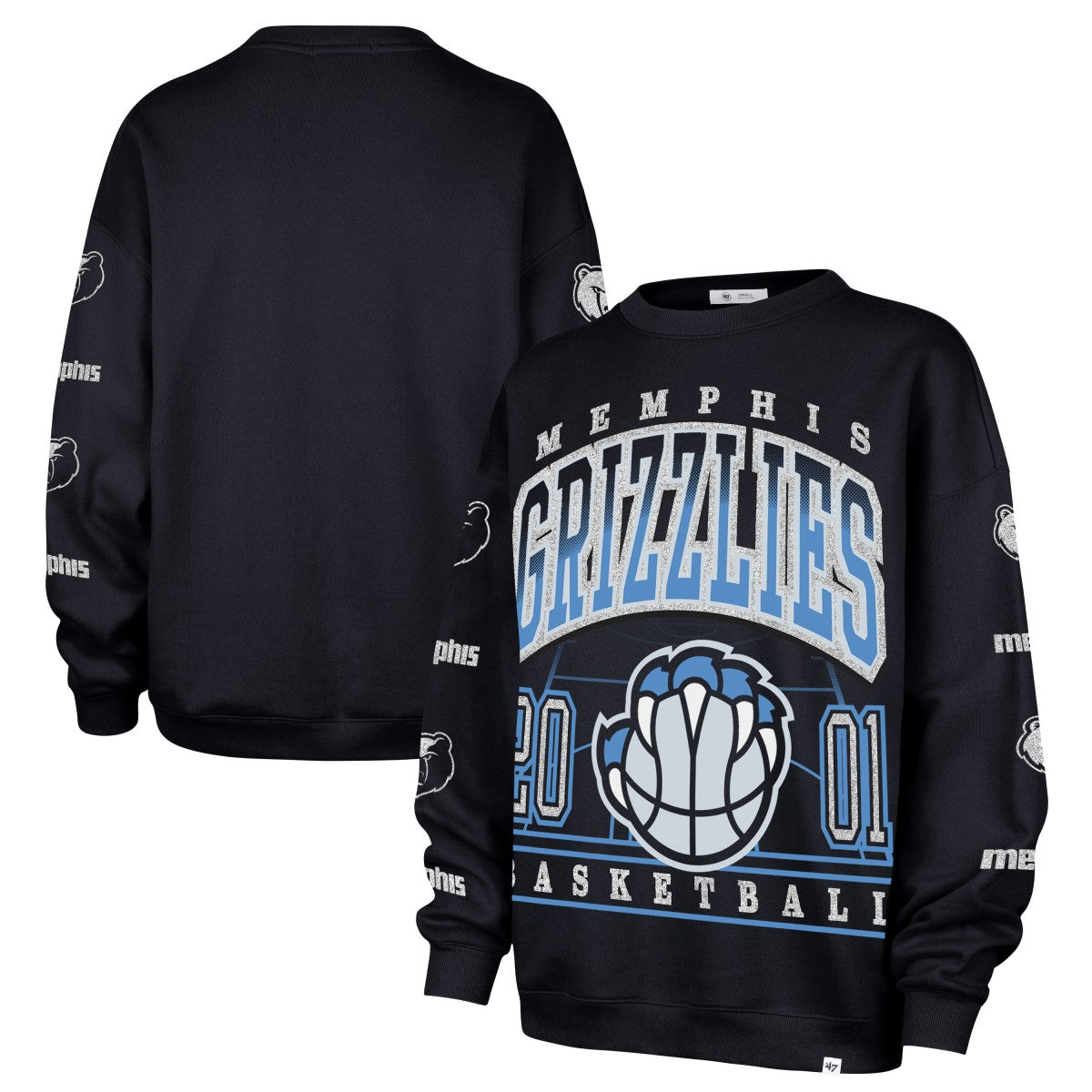 Navy Memphis Grizzlies '47 Women's 2025/26 City Edition Go Big Oversized Sweatshirt | NBA