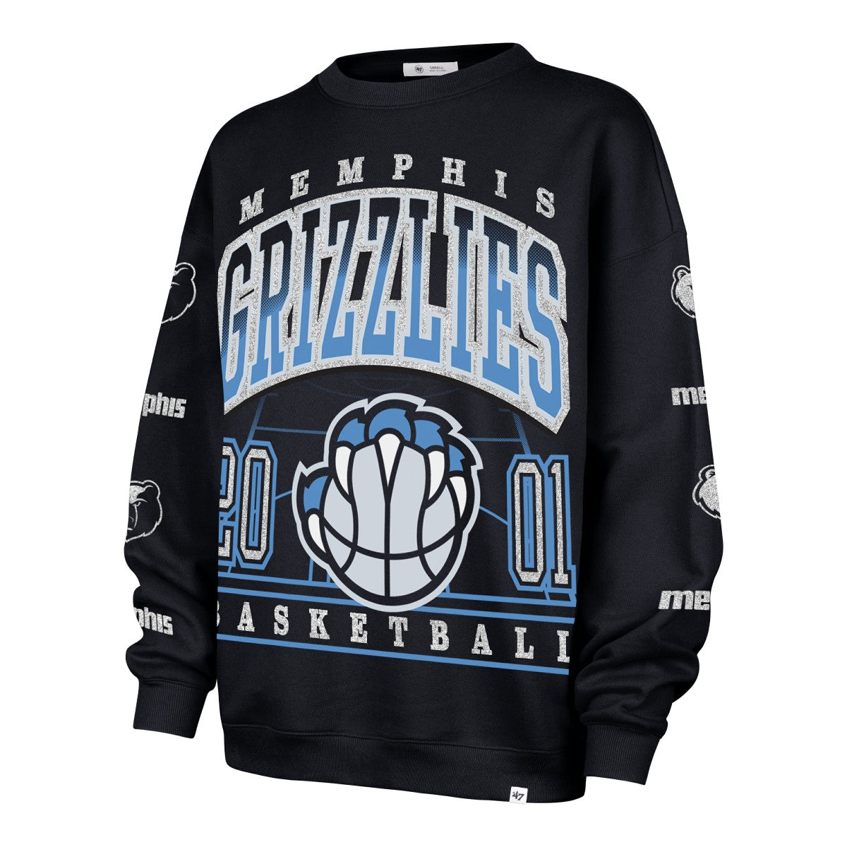 Navy Memphis Grizzlies '47 Women's 2025/26 City Edition Go Big Oversized Sweatshirt | NBA