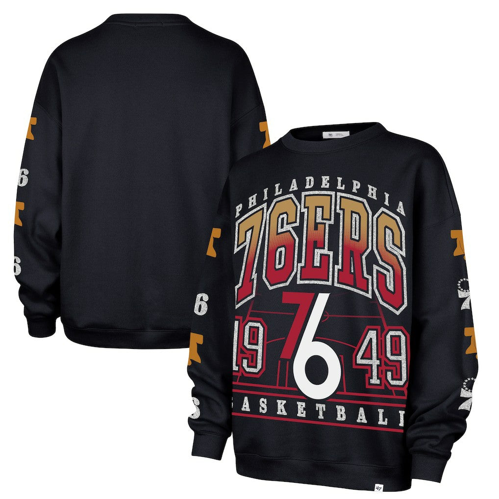 Navy Philadelphia 76ers '47 Women's 2025/26 City Edition Go Big Oversized Sweatshirt | NBA