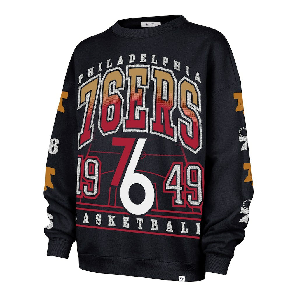 Navy Philadelphia 76ers '47 Women's 2025/26 City Edition Go Big Oversized Sweatshirt | NBA
