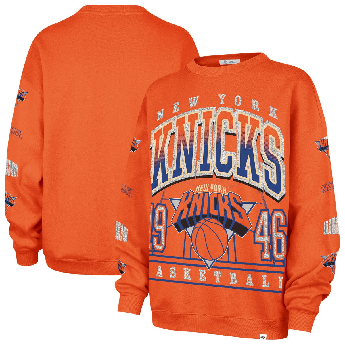 Orange New York Knicks '47 Women's 2025/26 City Edition Go Big Oversized Sweatshirt | NBA