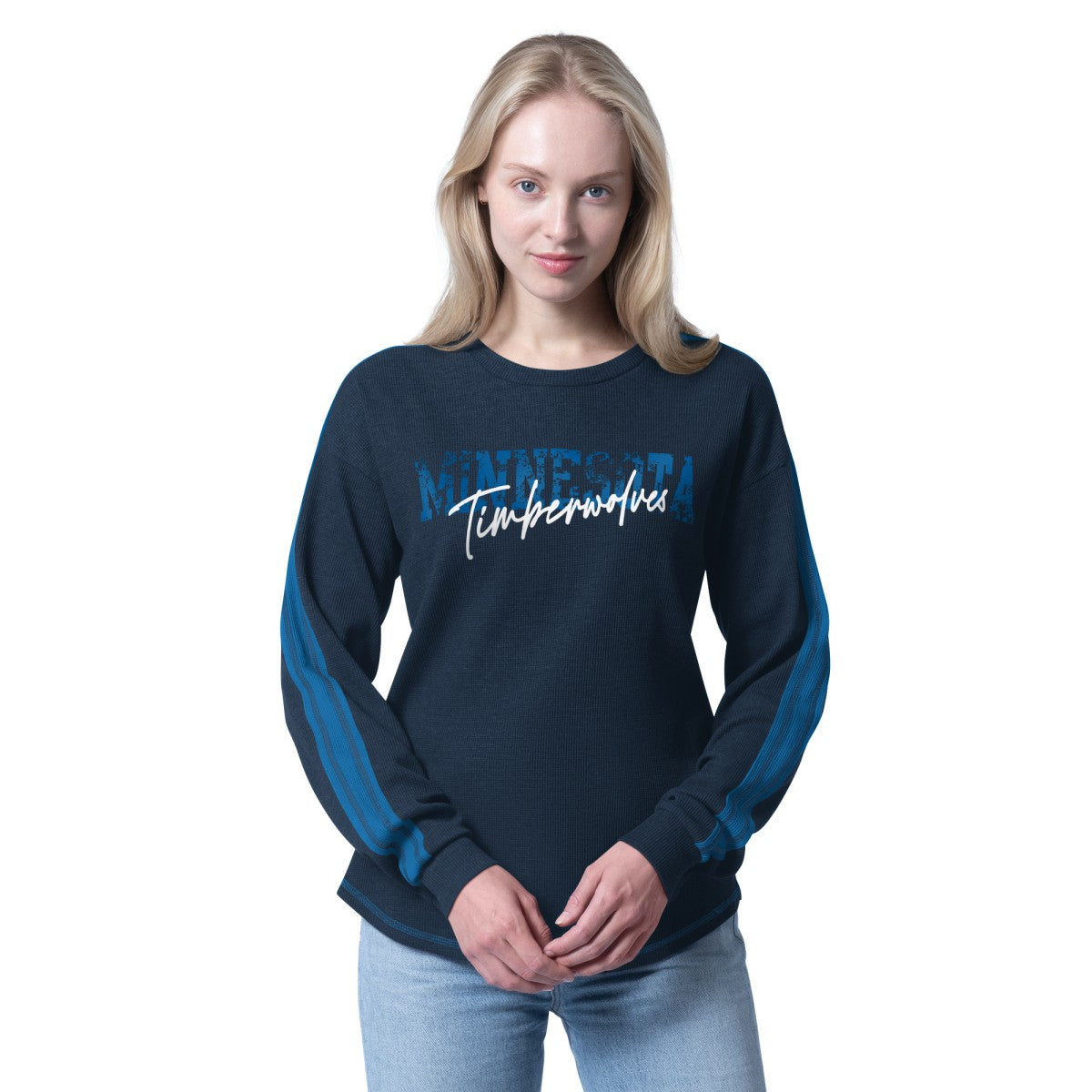 Navy Minnesota Timberwolves G-III 4Her by Carl Banks Women's Advantage Tri-Blend Long Sleeve T-Shirt | NBA