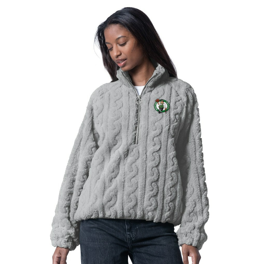 Gray Boston Celtics G-III 4Her by Carl Banks Women's Champ Half-Zip Pullover | NBA