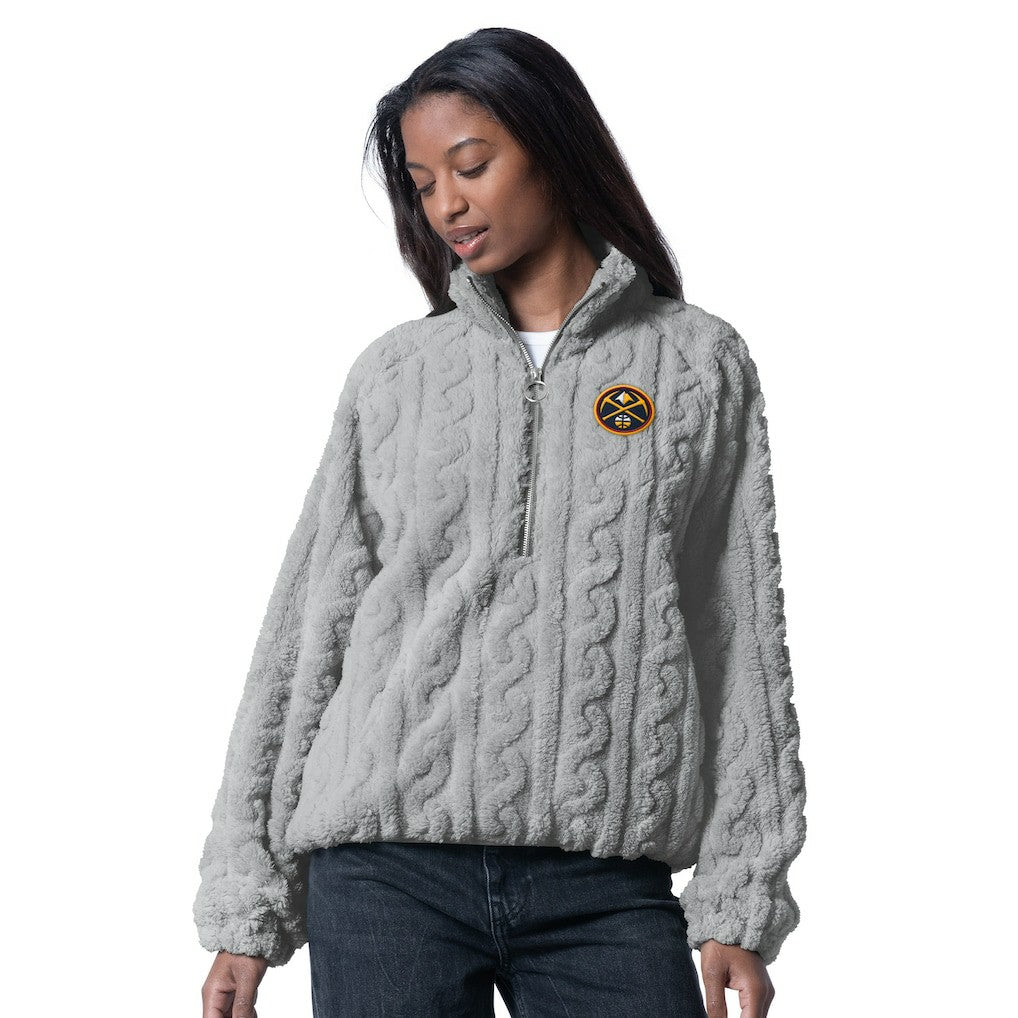 Gray Denver Nuggets G-III 4Her by Carl Banks Women's Champ Half-Zip Pullover sale | NBA