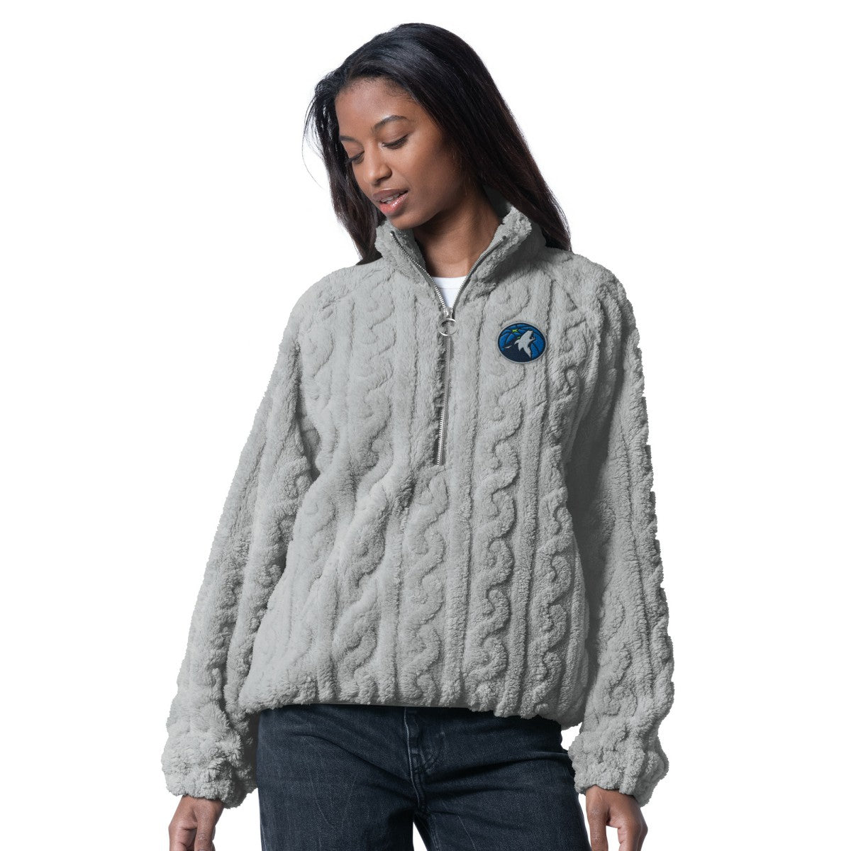 Gray Minnesota Timberwolves G-III 4Her by Carl Banks Women's Champ Half-Zip Pullover | NBA