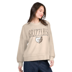 Natural Memphis Grizzlies G-III 4Her by Carl Banks Women's Oversized Vet II Sweatshirt | NBA