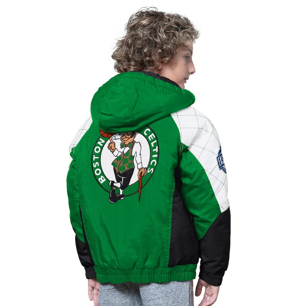 Kelly Green/Black Boston Celtics Starter Youth All Time Pro Jr. Full-Zip Hoodie Jacket | NBA