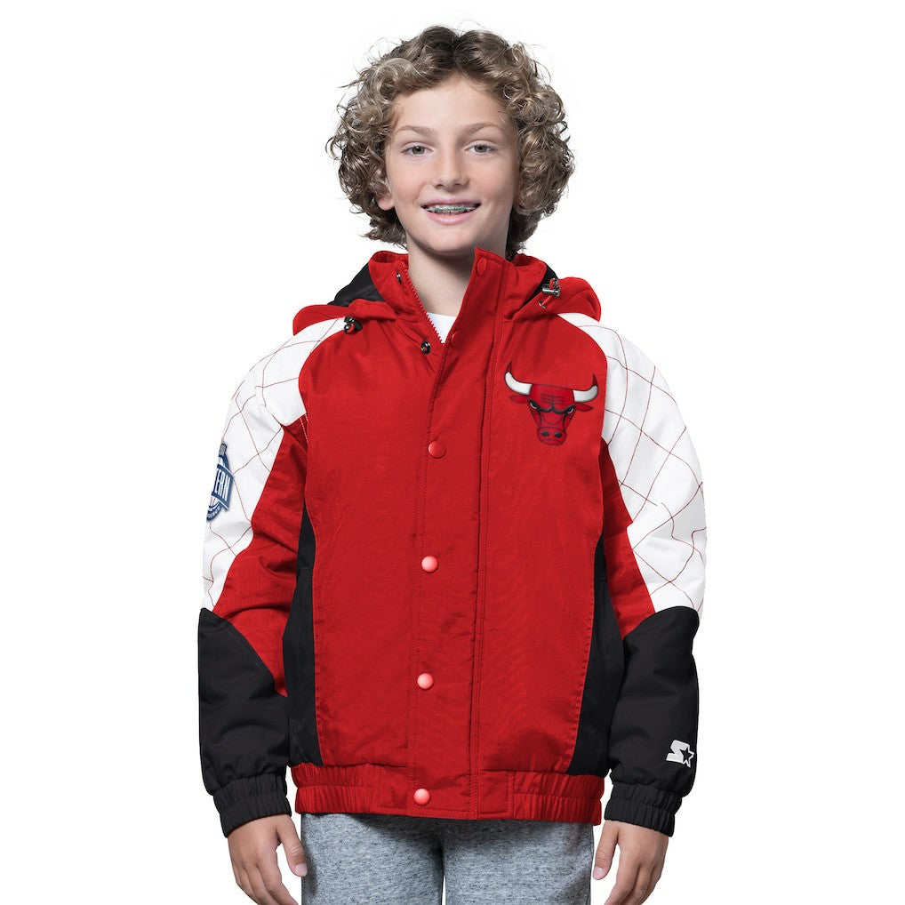 Red/Black Chicago Bulls Starter Youth All Time Pro Jr. Full-Zip Hoodie Jacket | NBA