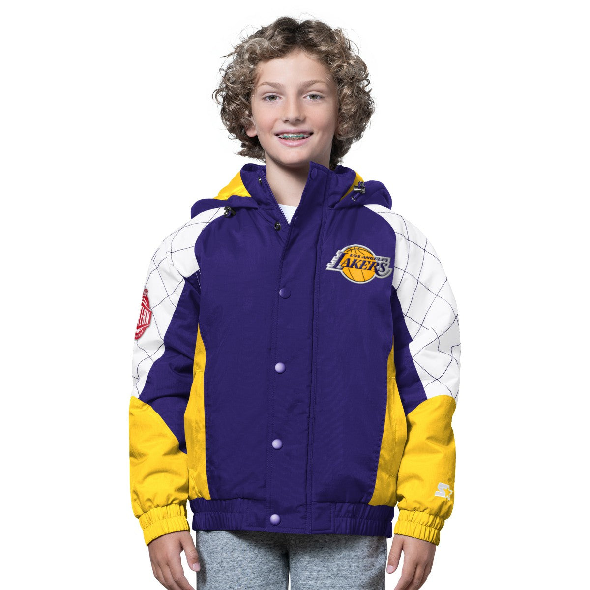 Purple/Gold Los Angeles Lakers Starter Youth All Time Pro Jr. Full-Zip Hoodie Jacket | NBA