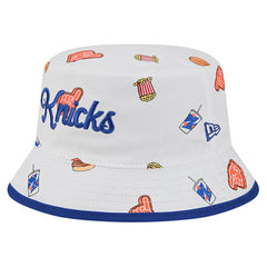 White New York Knicks Team Cheer Reversible Bucket Hat | NBA