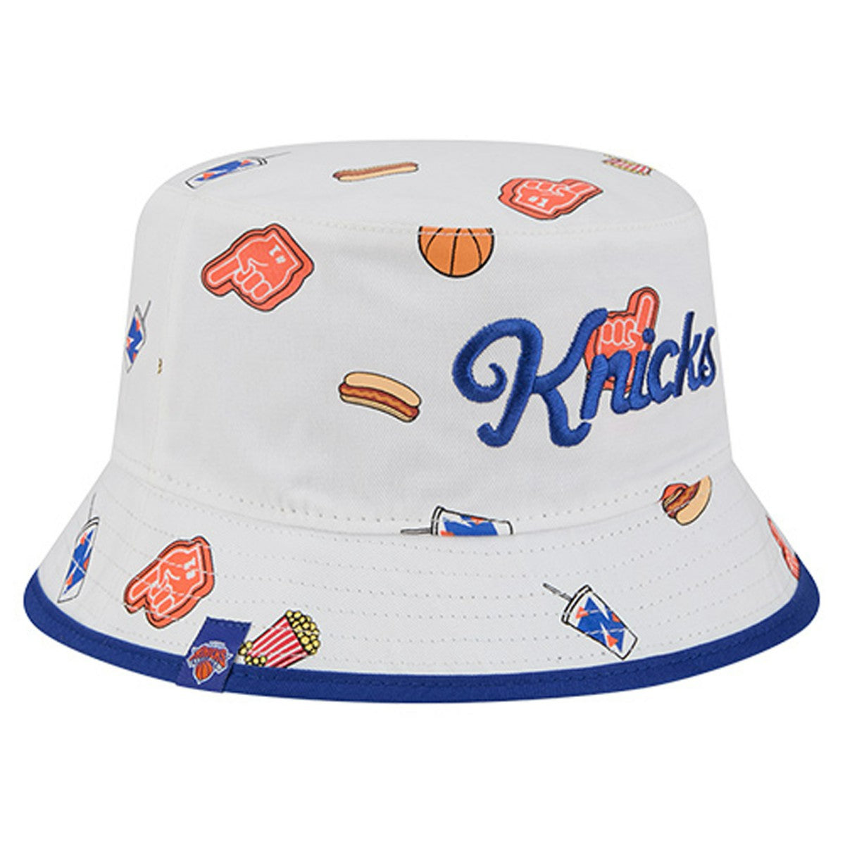 White New York Knicks Team Cheer Reversible Bucket Hat | NBA