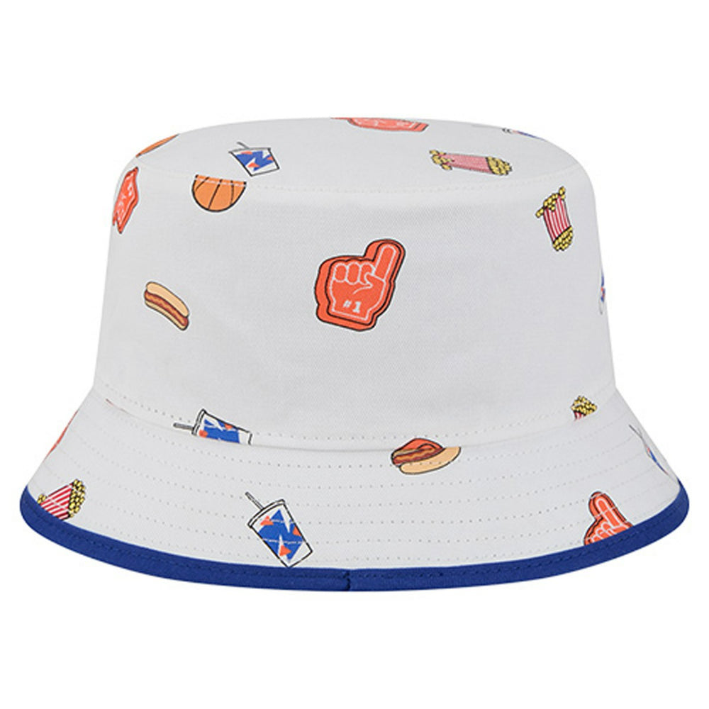 White New York Knicks Team Cheer Reversible Bucket Hat | NBA