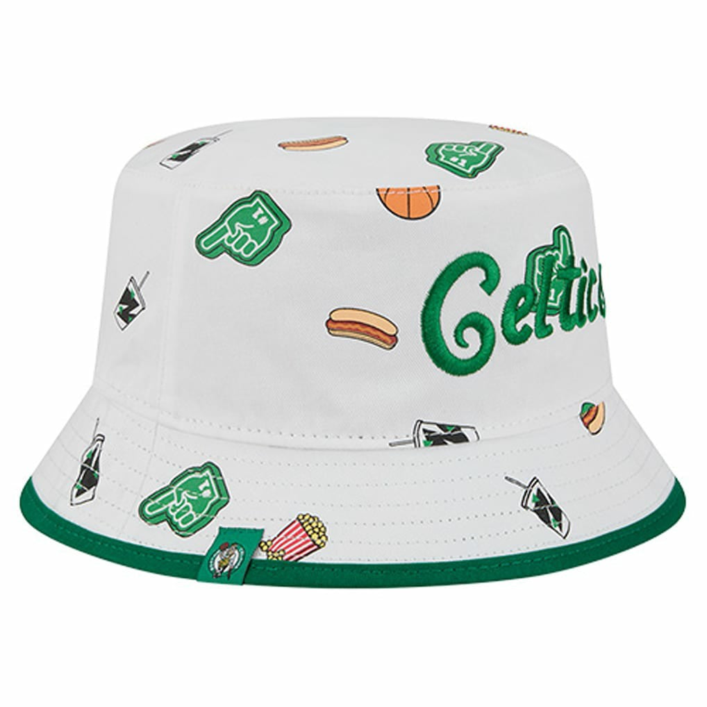 White Boston Celtics Team Cheer Reversible Bucket Hat | NBA