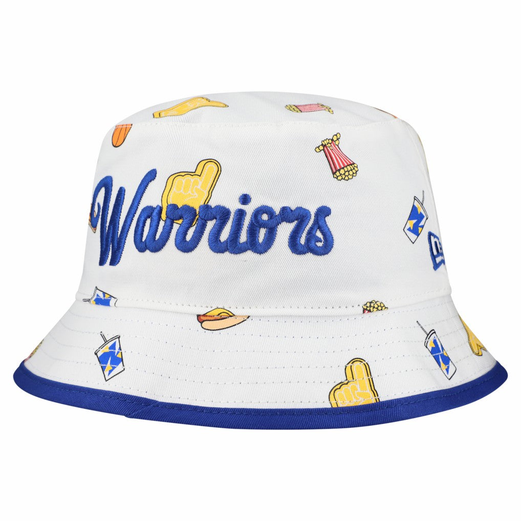 White Golden State Warriors Team Cheer Reversible Bucket Hat sale | NBA