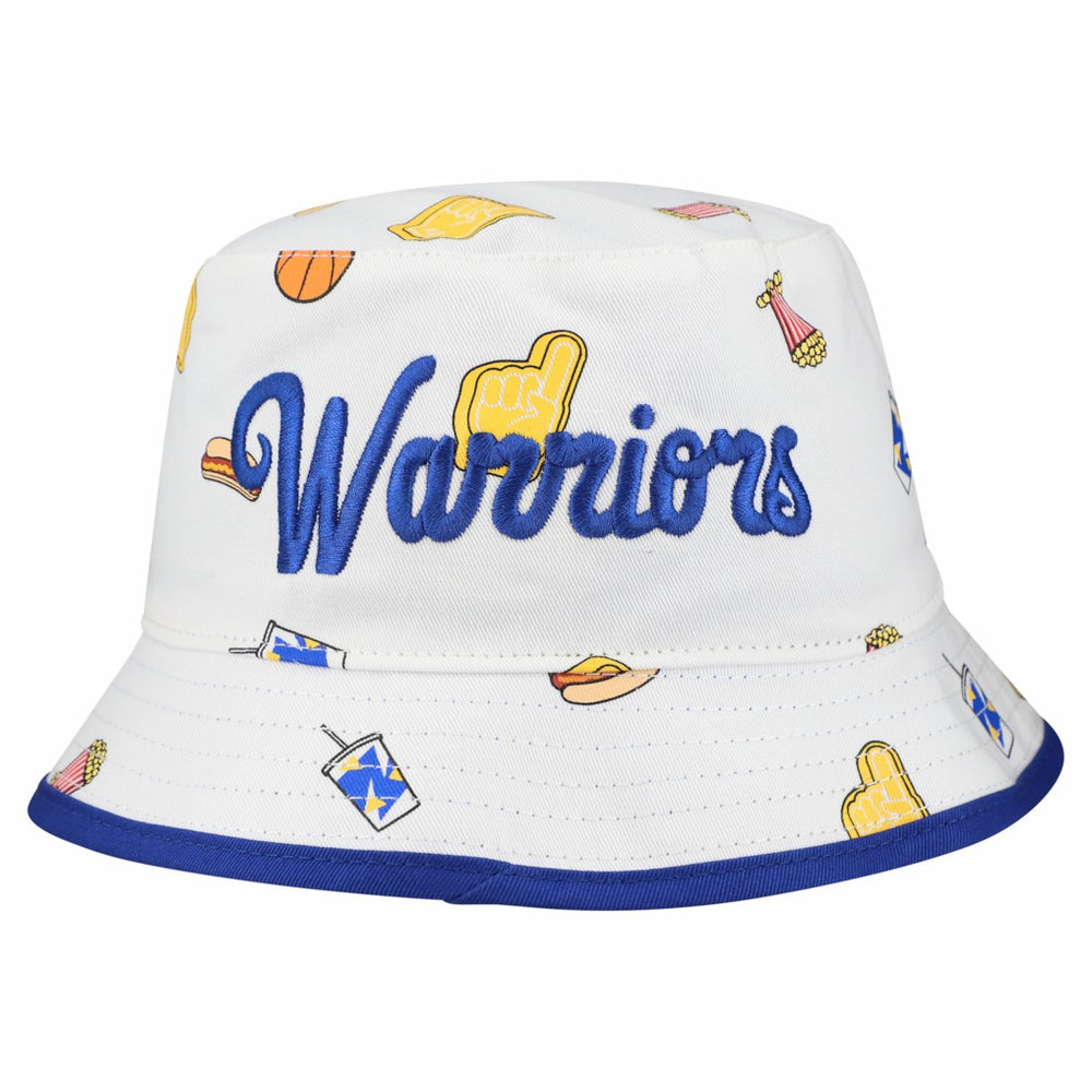 White Golden State Warriors Team Cheer Reversible Bucket Hat sale | NBA