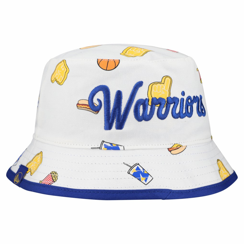 White Golden State Warriors Team Cheer Reversible Bucket Hat sale | NBA