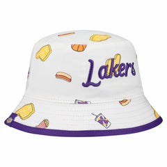 White Los Angeles Lakers Team Cheer Reversible Bucket Hat | NBA
