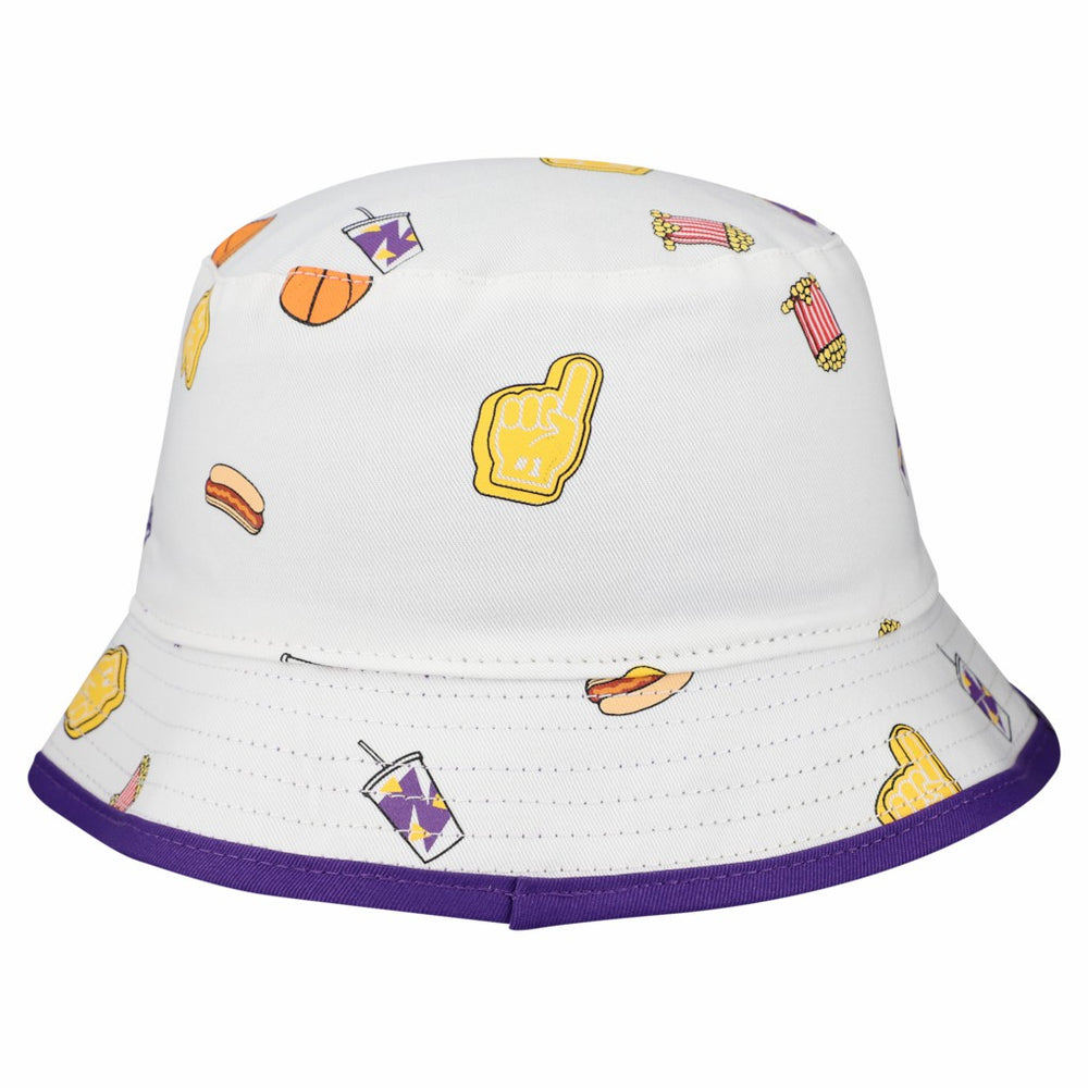 White Los Angeles Lakers Team Cheer Reversible Bucket Hat | NBA