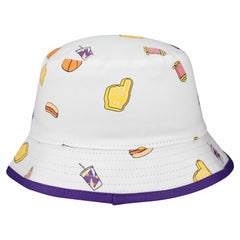 White Los Angeles Lakers Team Cheer Reversible Bucket Hat | NBA