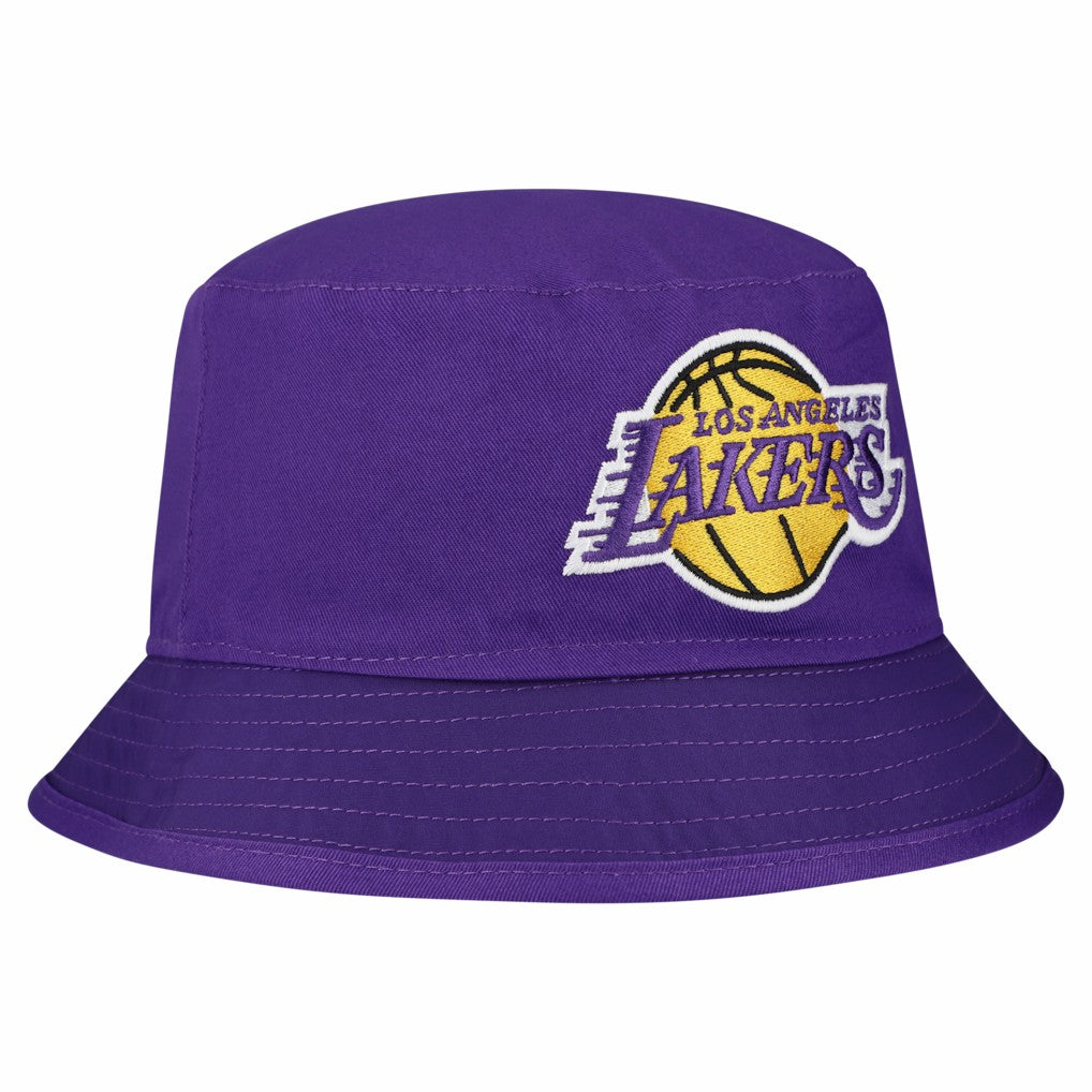 White Los Angeles Lakers Team Cheer Reversible Bucket Hat | NBA