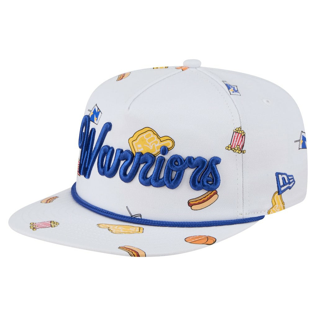 White Golden State Warriors Team Cheer Rope 19TWENTY Adjustable Hat sale | NBA