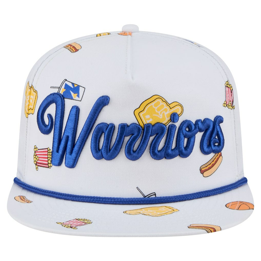 White Golden State Warriors Team Cheer Rope 19TWENTY Adjustable Hat sale | NBA
