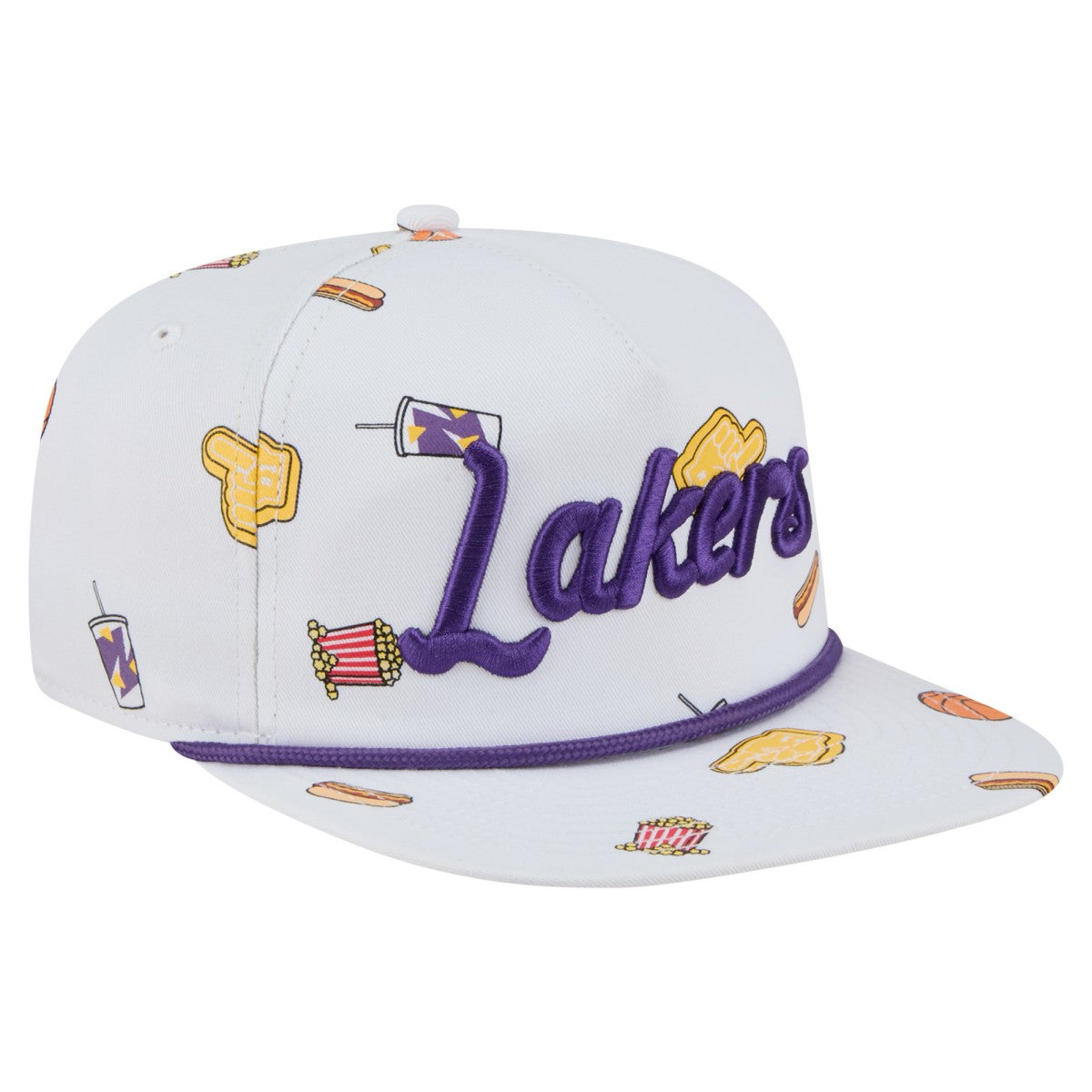 White Los Angeles Lakers Team Cheer Rope 19TWENTY Adjustable Hat | NBA