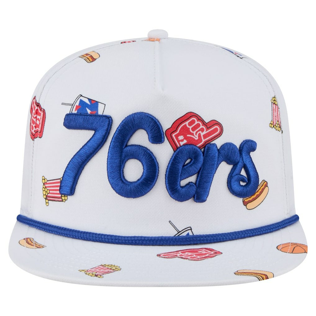 White Philadelphia 76ers Team Cheer Rope 19TWENTY Adjustable Hat | NBA