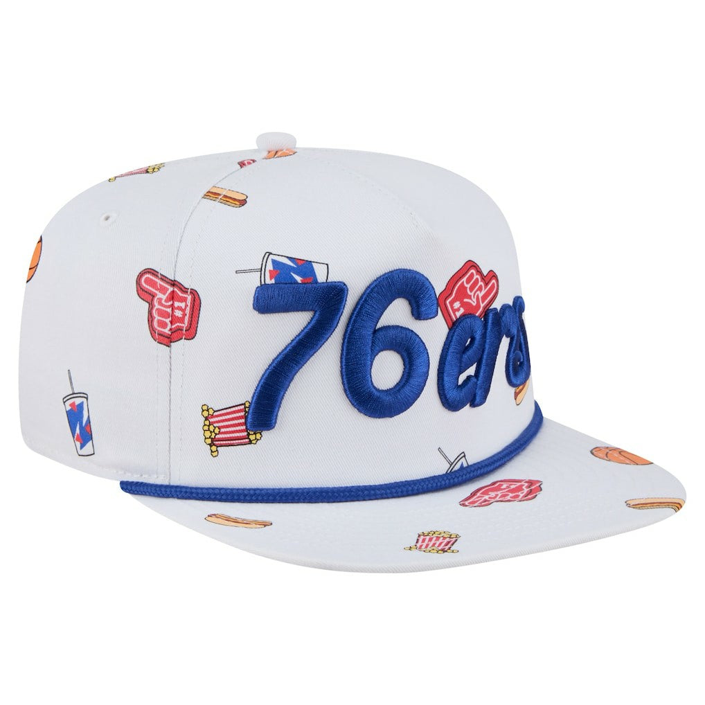 White Philadelphia 76ers Team Cheer Rope 19TWENTY Adjustable Hat | NBA