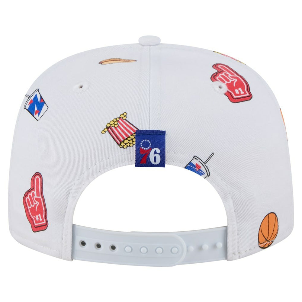 White Philadelphia 76ers Team Cheer Rope 19TWENTY Adjustable Hat | NBA