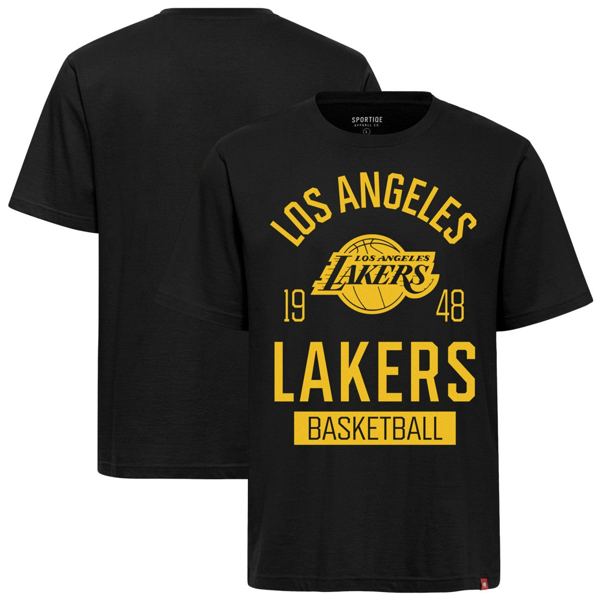 Black Los Angeles Lakers Sportiqe Unisex Duke Premium T-Shirt | NBA