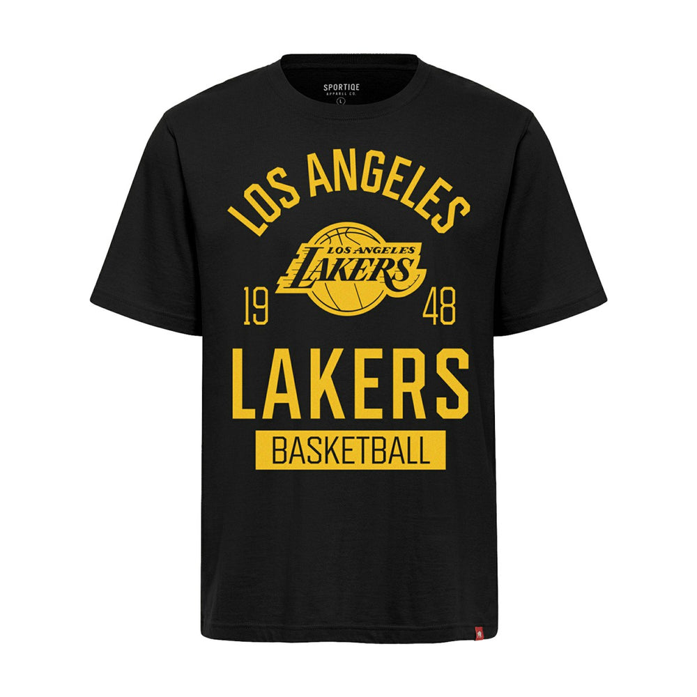 Black Los Angeles Lakers Sportiqe Unisex Duke Premium T-Shirt | NBA