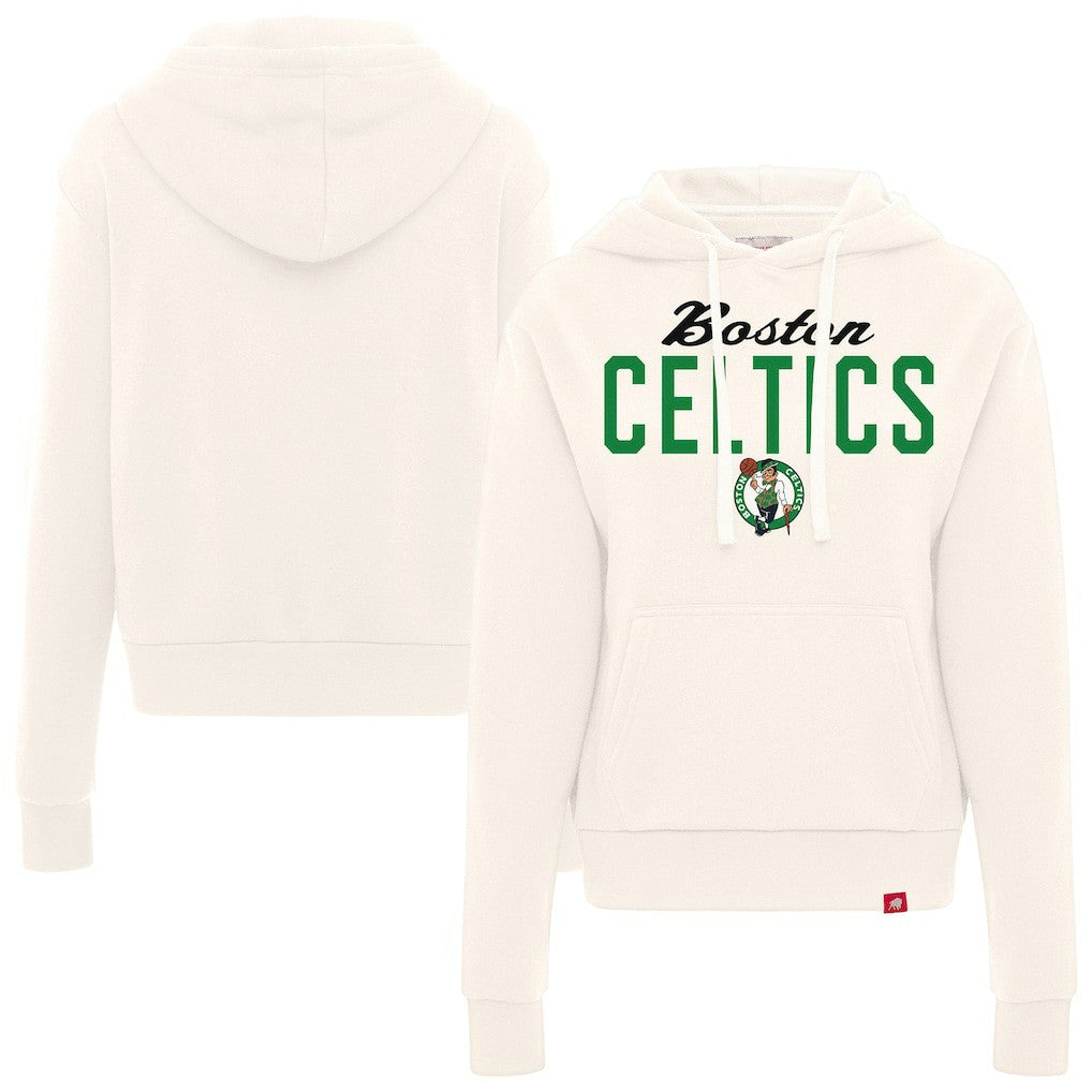Cream Boston Celtics Sportiqe Women's Ava Boxy Tri-Blend Pullover Hoodie | NBA