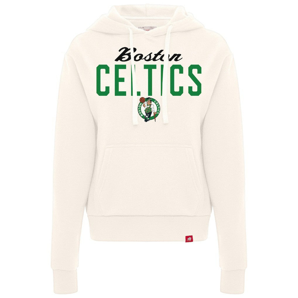 Cream Boston Celtics Sportiqe Women's Ava Boxy Tri-Blend Pullover Hoodie | NBA