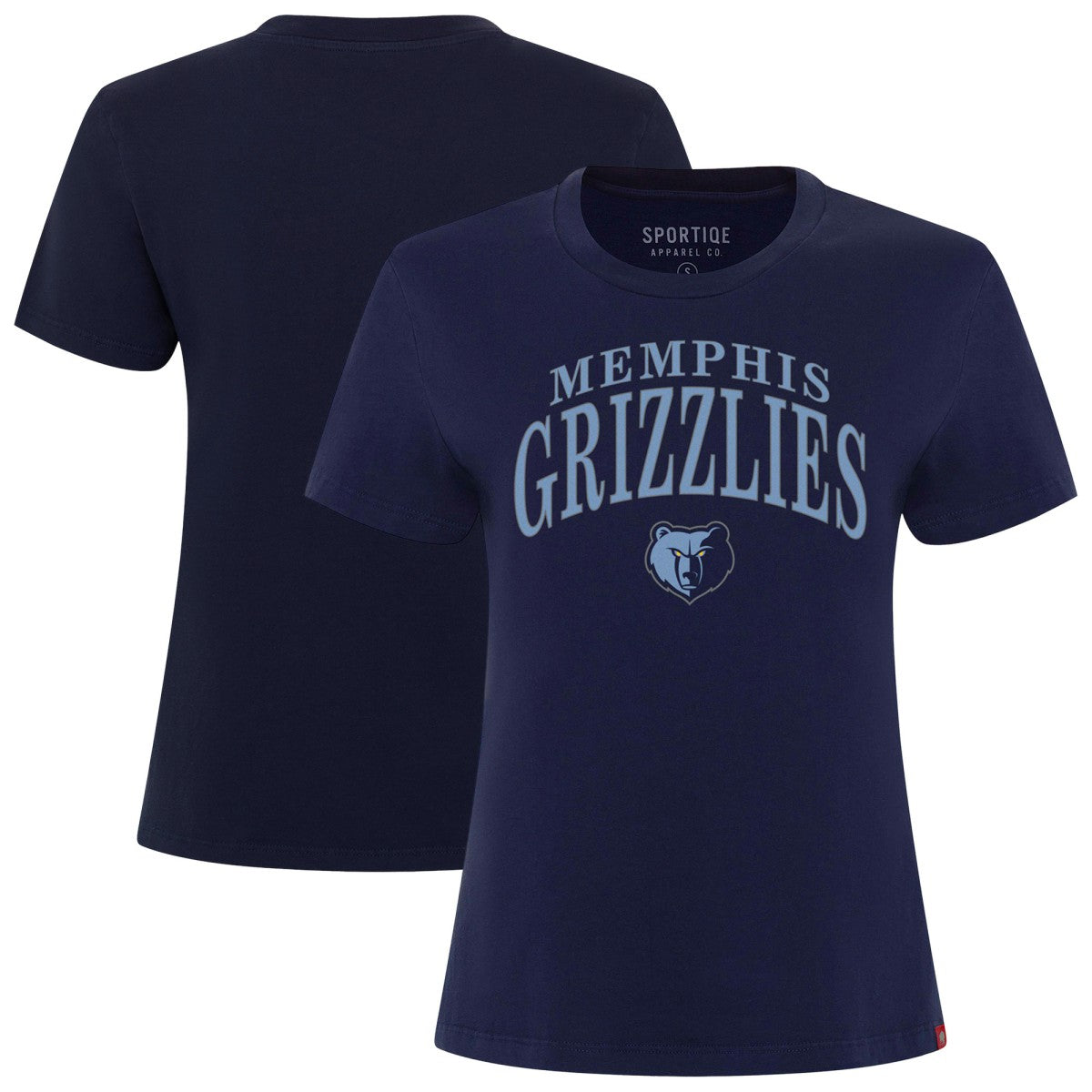 Navy Memphis Grizzlies Sportiqe Women's Arcadia Boxy T-Shirt | NBA