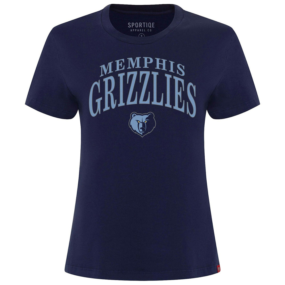 Navy Memphis Grizzlies Sportiqe Women's Arcadia Boxy T-Shirt | NBA