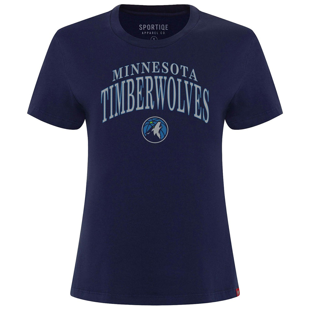 Navy Minnesota Timberwolves Sportiqe Women's Arcadia Boxy T-Shirt | NBA