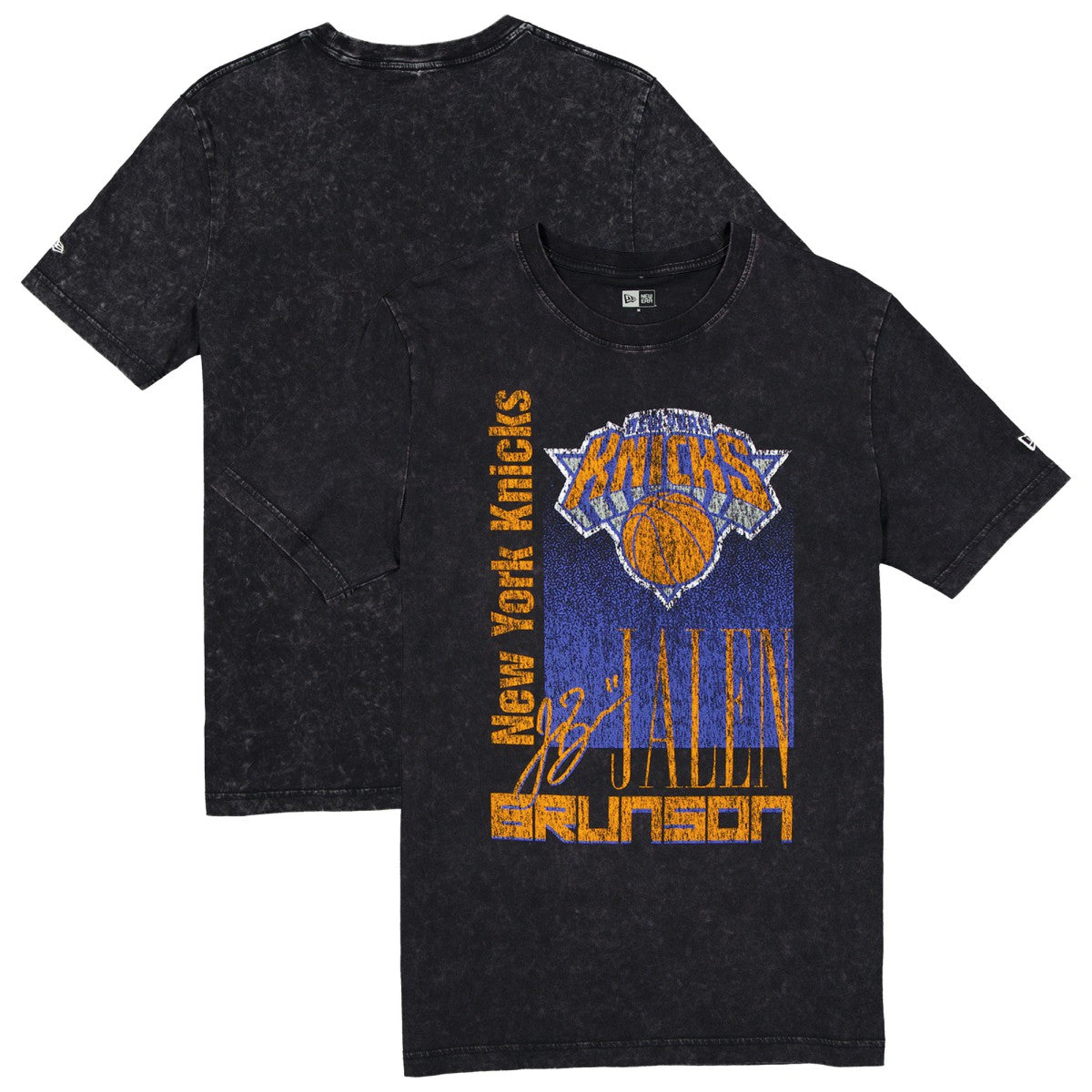 Black Jalen Brunson New York Knicks Full Court Press Mineral Wash Player T-Shirt | NBA