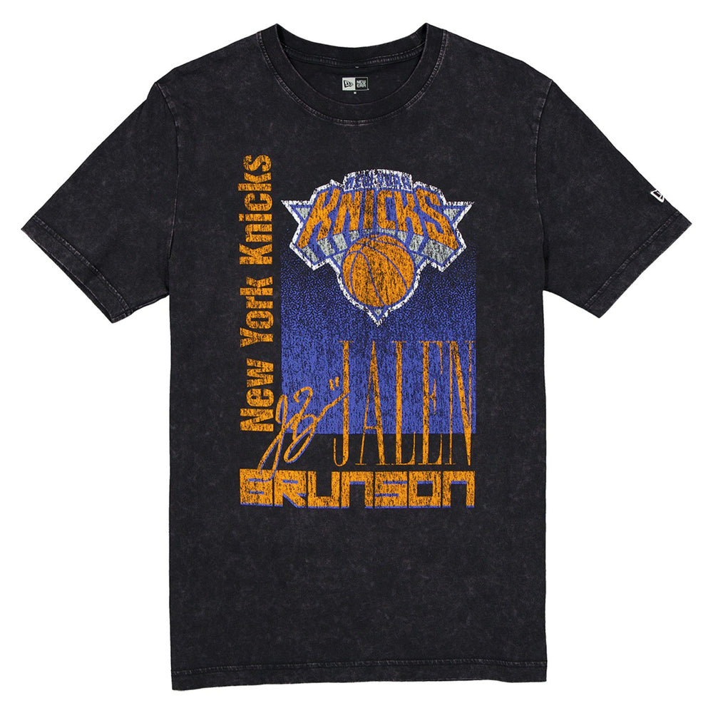 Black Jalen Brunson New York Knicks Full Court Press Mineral Wash Player T-Shirt | NBA