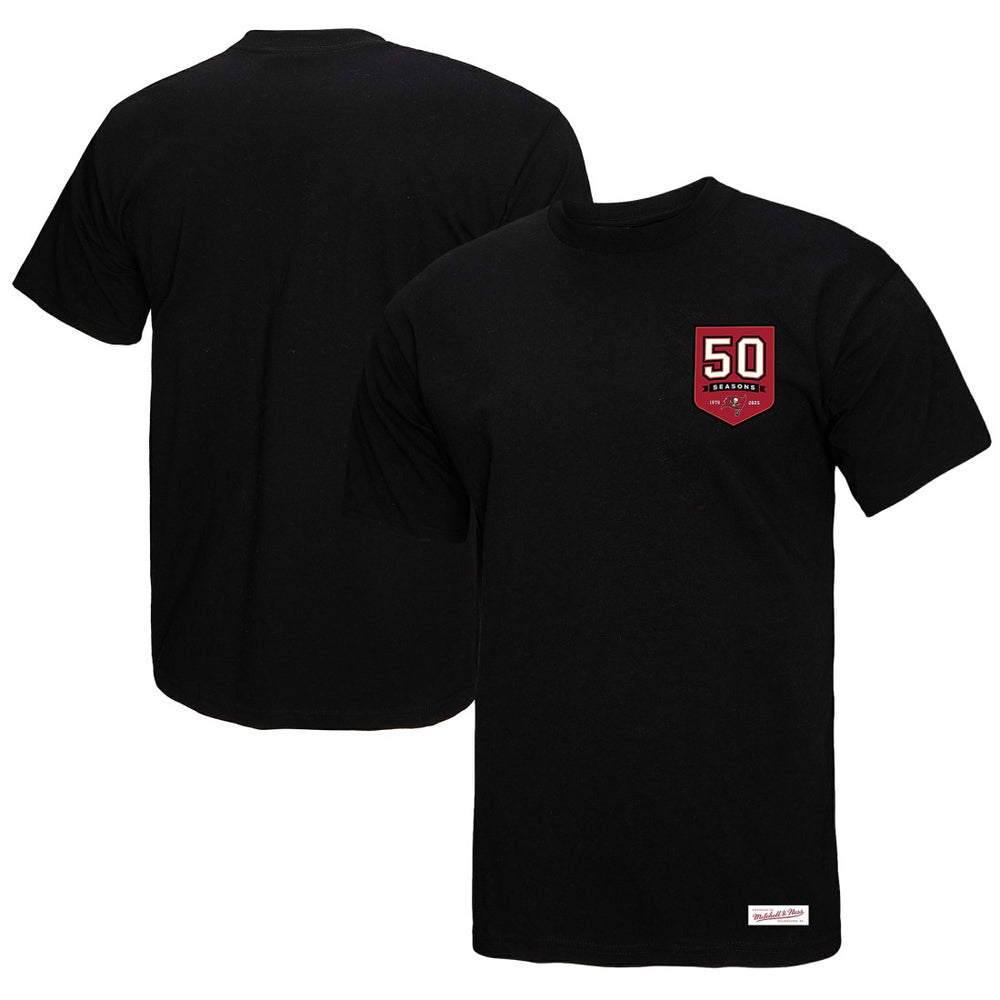 Tampa Bay Buccaneers Women's 50th Anniversary Shield Oversized Boyfriend T-Shirt | NFL Online