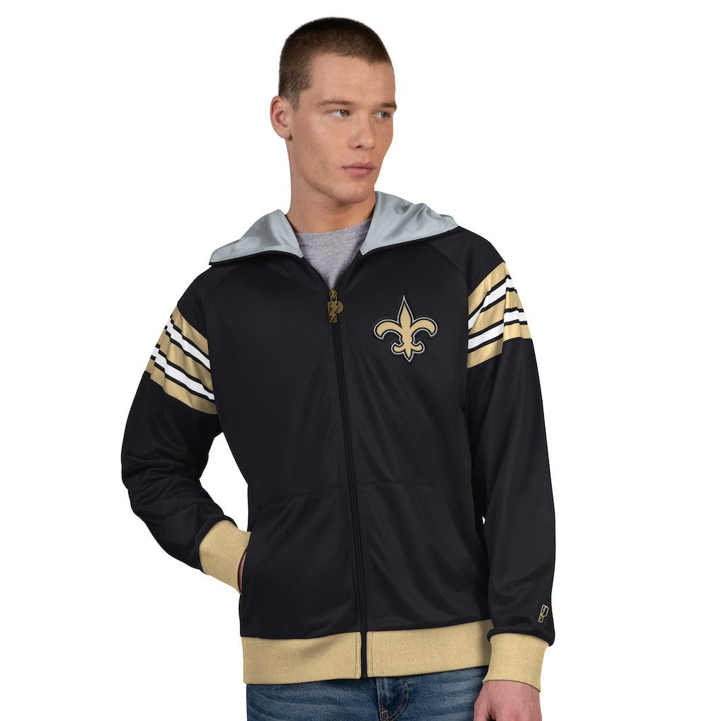 New Orleans Saints Pro Player Helmet Full-Zip Hooded Track Jacket | NFL New