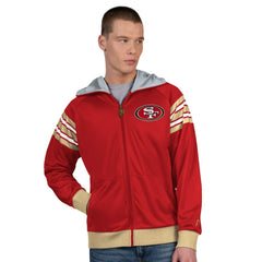 San Francisco 49ers Pro Player Helmet Full-Zip Hooded Track Jacket | NFL Outlet