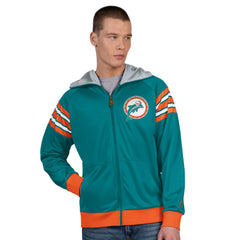 Miami Dolphins Pro Player Retro Helmet Full-Zip Hooded Track Jacket | NFL Near me