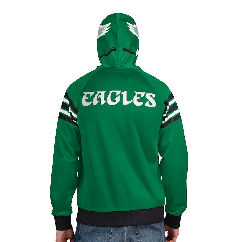 Philadelphia Eagles Pro Player Retro Helmet Full-Zip Hooded Track Jacket | NFL Outlet