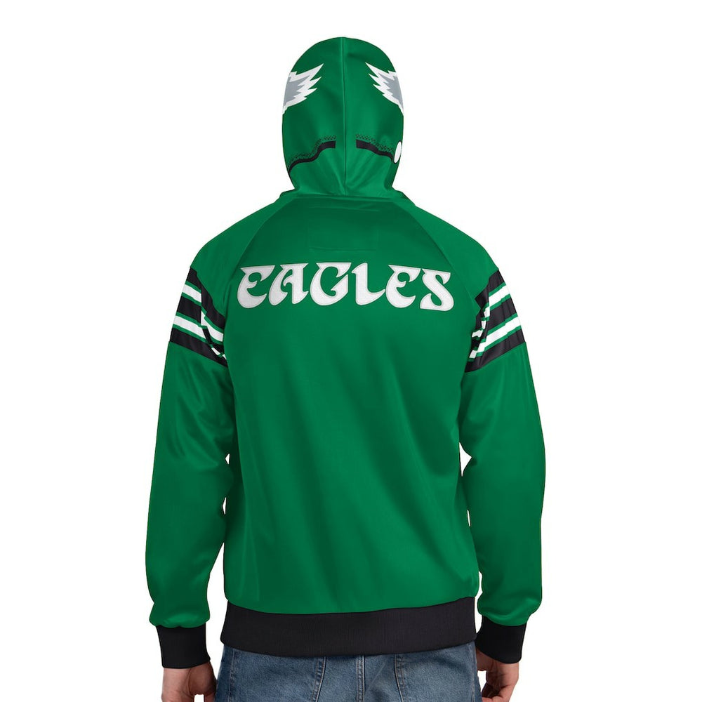 Philadelphia Eagles Pro Player Retro Helmet Full-Zip Hooded Track Jacket | NFL Outlet